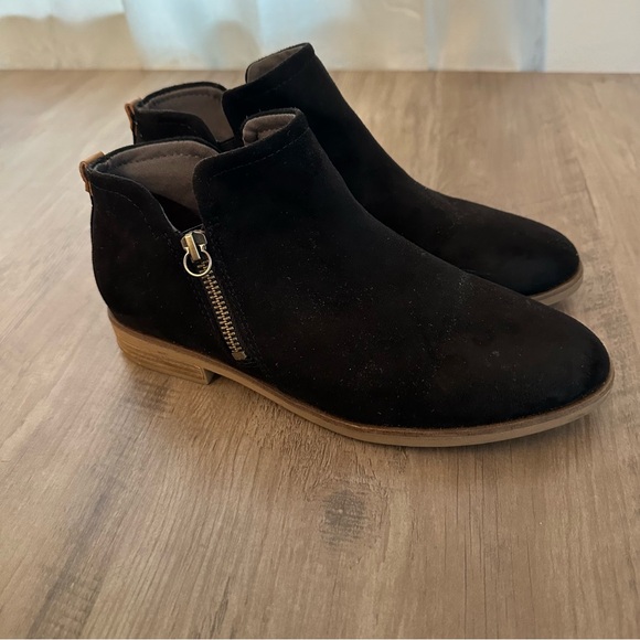 Women’s Dr Scholls T Astir Bootie Shoes Black Womens Size 7M Side Zip - Picture 2 of 9